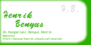 henrik benyus business card